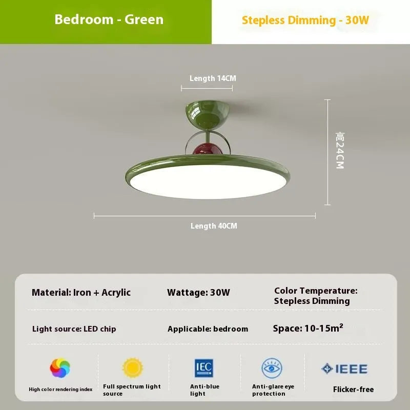 Modern Nordic style ceiling light with full spectrum eye protection LED and dimming controls