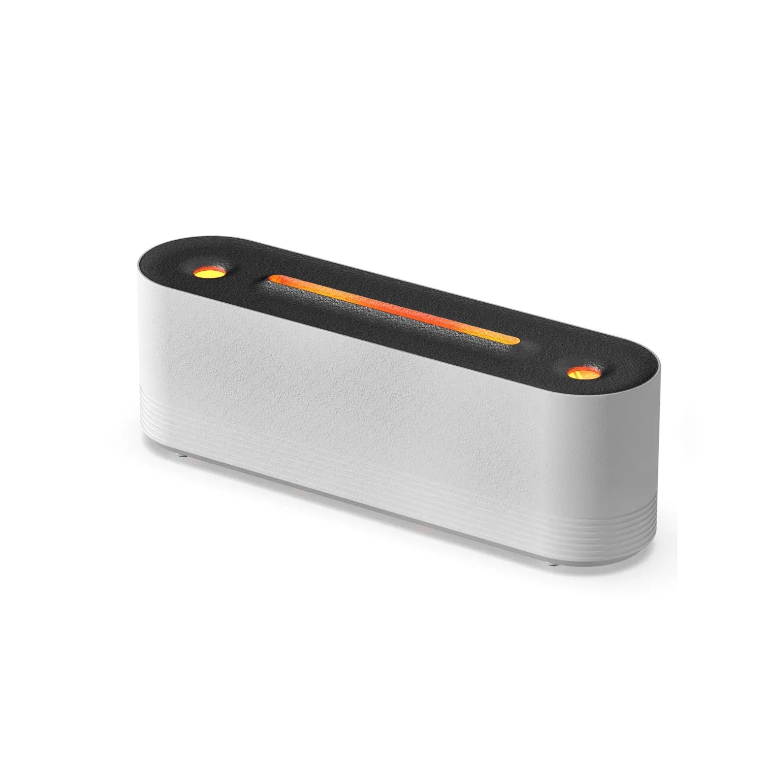 Black Flame Air ultrasonic humidifier with LED lights creating mist and flame effects on wooden surface