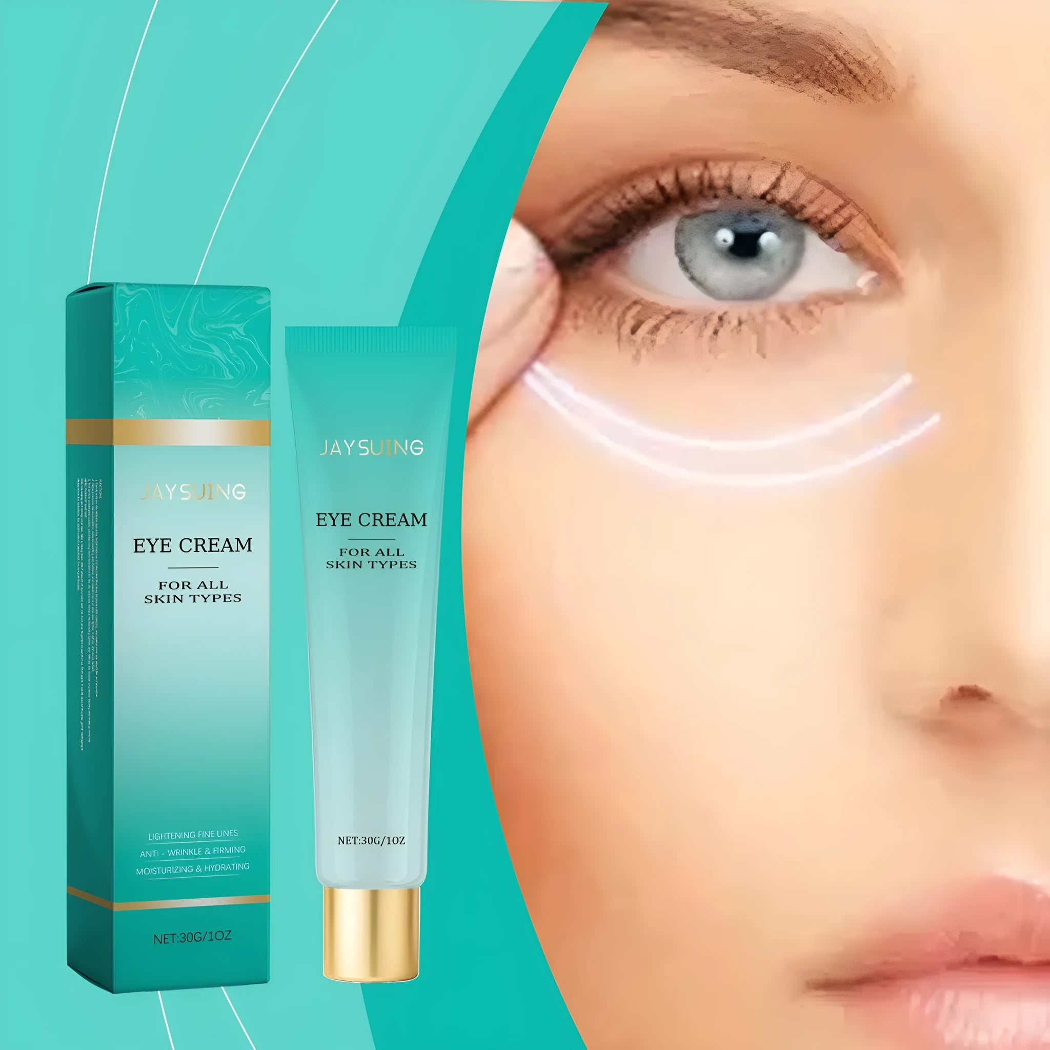 30g jar of retinol anti-aging eye cream with hyaluronic acid