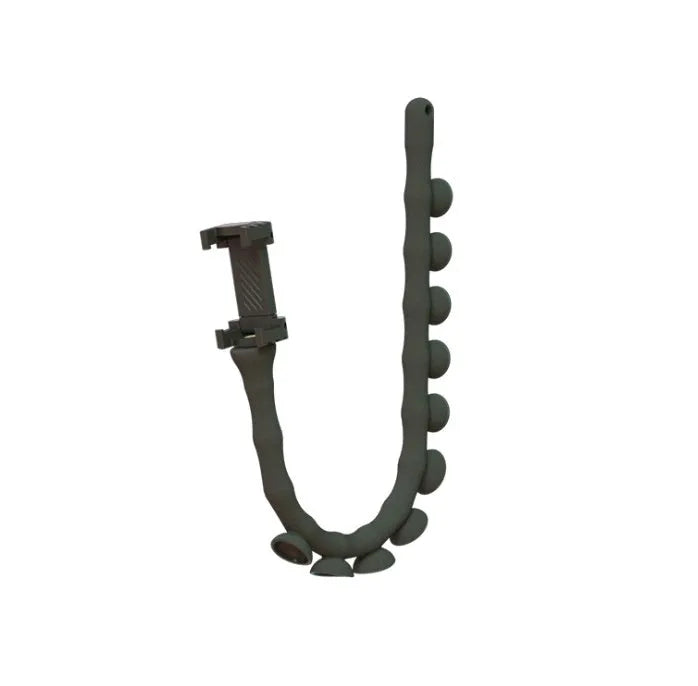 Flexible 62cm phone holder with gooseneck arm and suction cup base in black colour