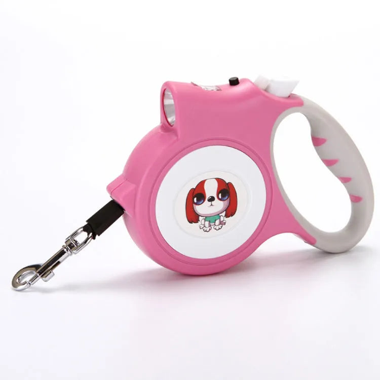 Automatic retractable dog lead with light in ABS material 5 metres long in blue