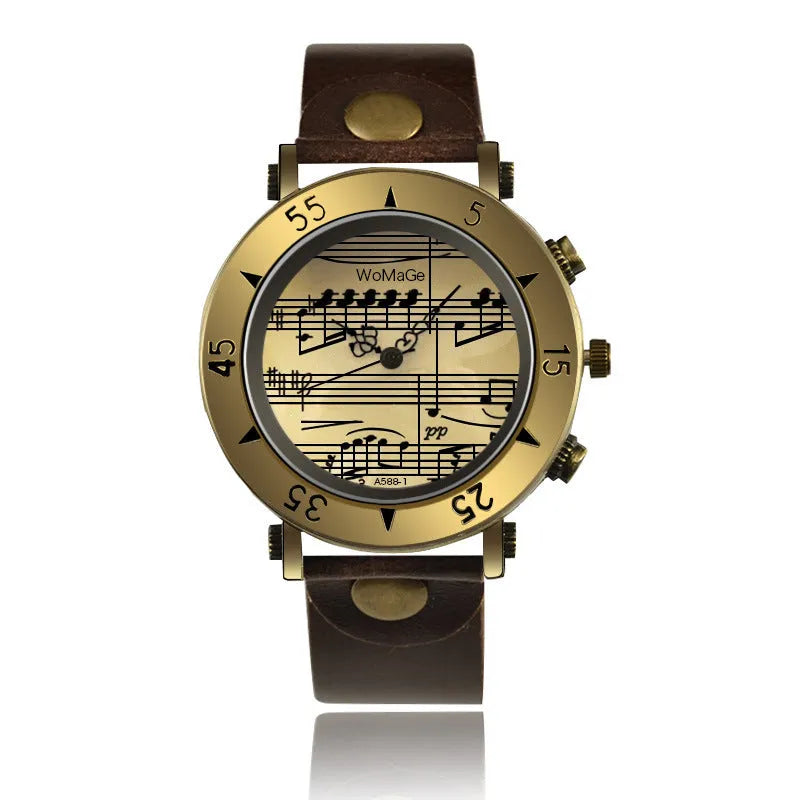 Men's fashion watch with musical note symbols on the dial in a choice of nine colours.