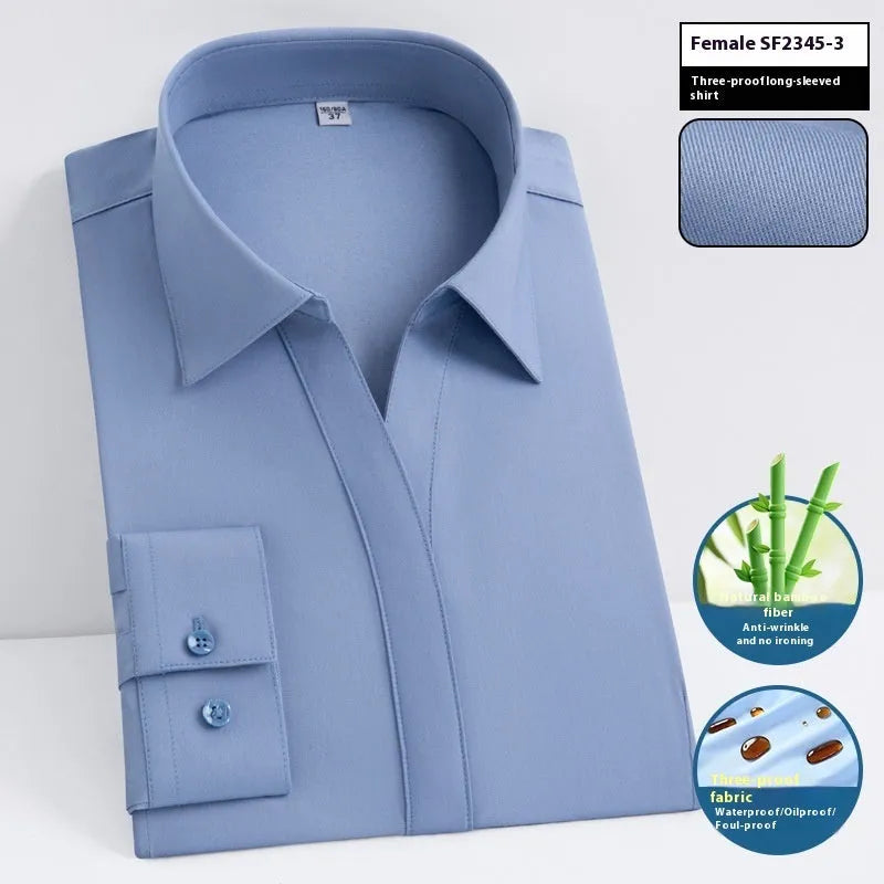 Men's bamboo fibre business shirt with square collar in slim fit waterproof formal wear