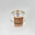 Vintage copper irregular coil ring with electroplated silver finish, wide face, unisex style, size No 7