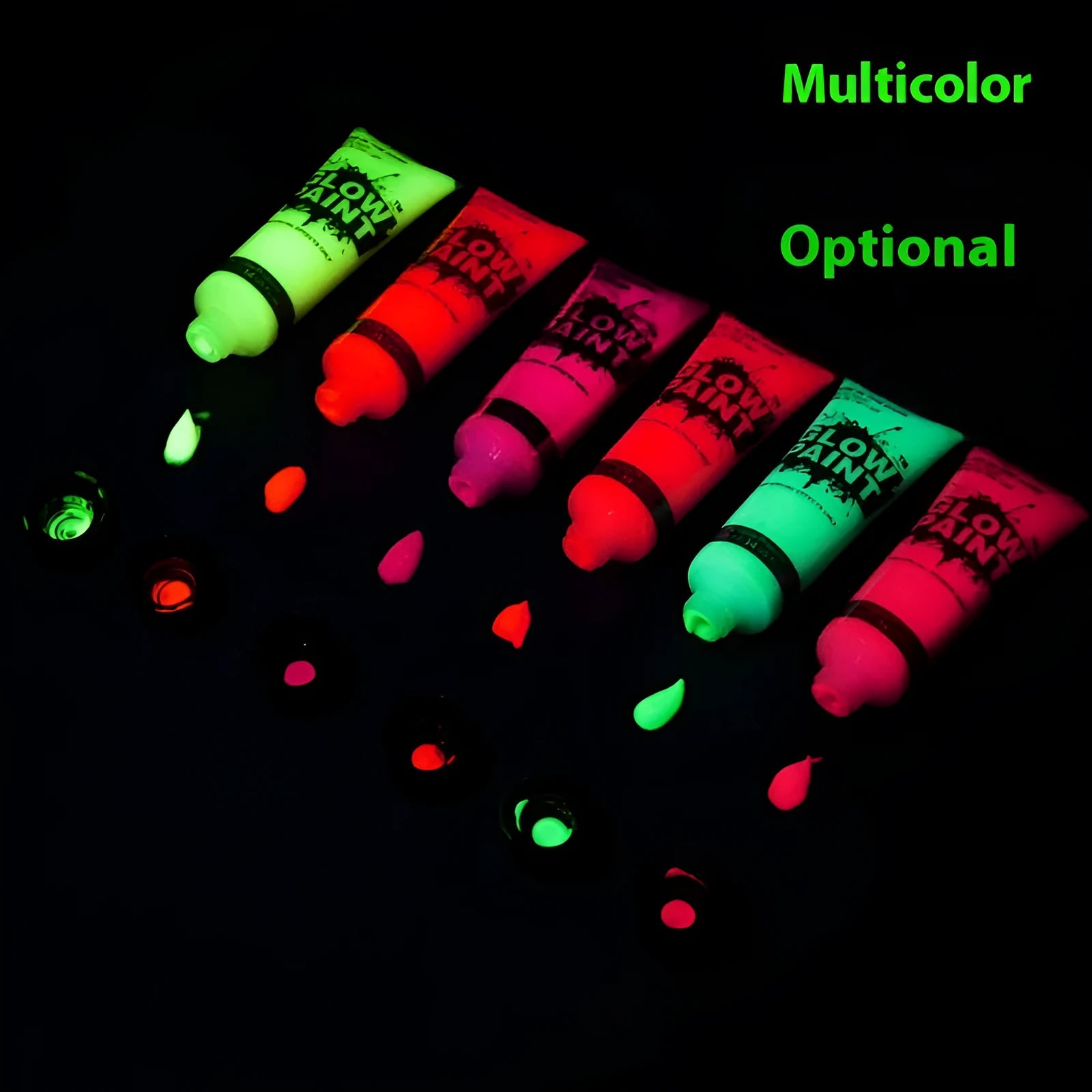 25ml squeeze bottle of neon green face and body paint gouache with safe, non-toxic label.