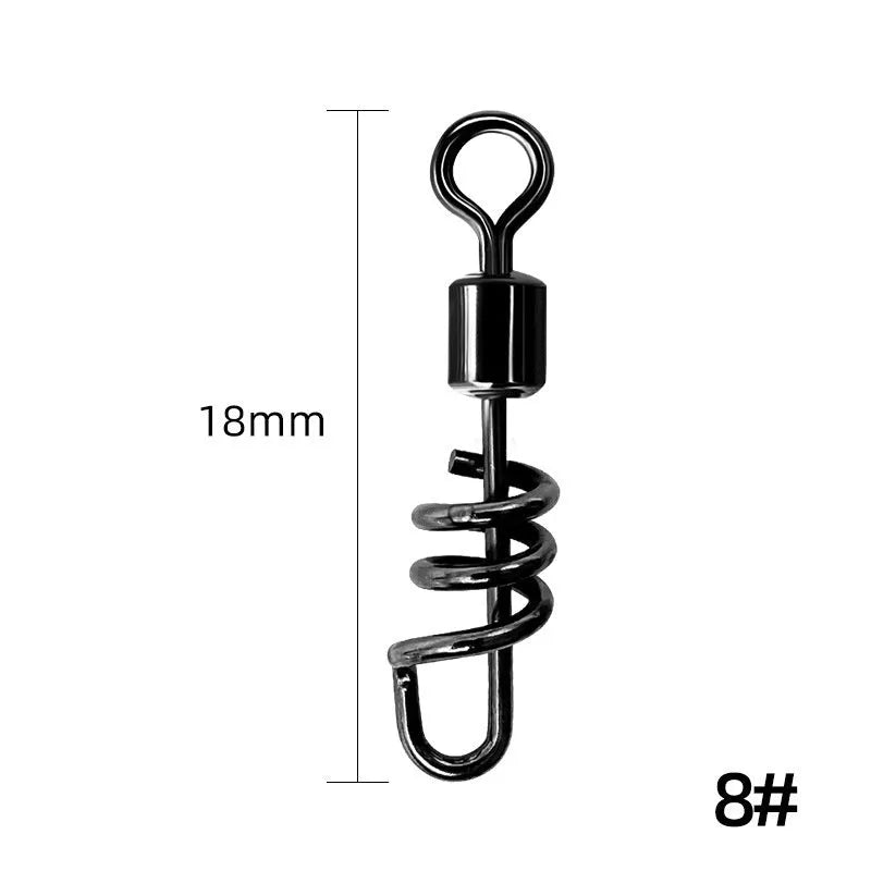 Fishing swivel connector with copper and stainless steel construction and 8-shaped ring design