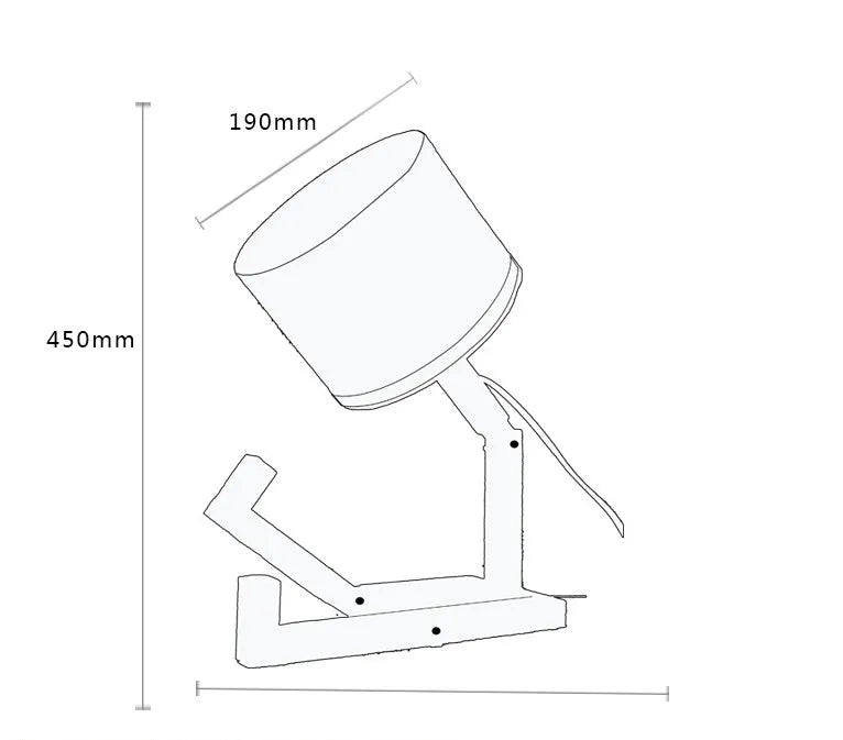 Creative wooden humanoid table lamp with white fabric shade, deformable design, 22x44x16cm