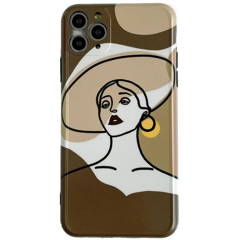 Orange yellow line painting cartoon design soft silicone iPhone case for Apple iPhone 11 Pro Max
