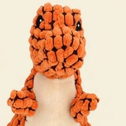 Grey rubber dog chew toy with squeaker measuring 35cm long for bite resistance