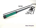 Weeding artifact rake with carbon steel 5 teeth head and green steel handle for garden soil turning