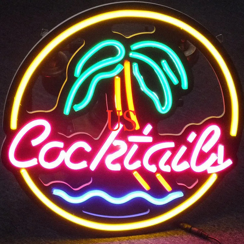 Small 40mm by 33mm LED Coffee neon sign with mixed colour light for bar and shop decoration.