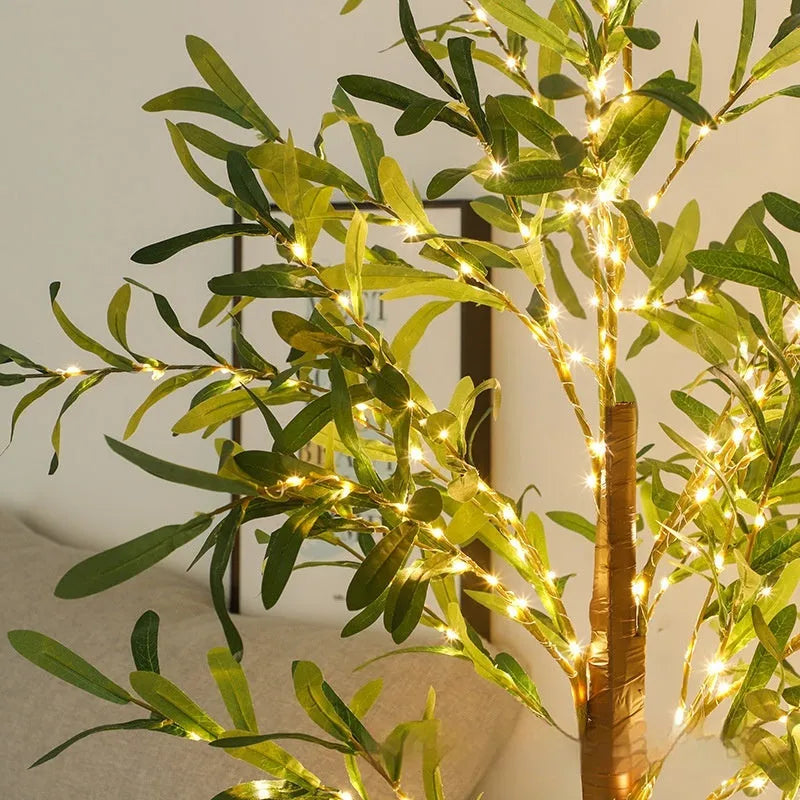1.8m artificial olive tree with 210 warm USB lights for outdoor courtyard decoration