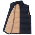 Men's winter fleece lined coat with wool lining in black, cardigan style, sizes M to 5XL