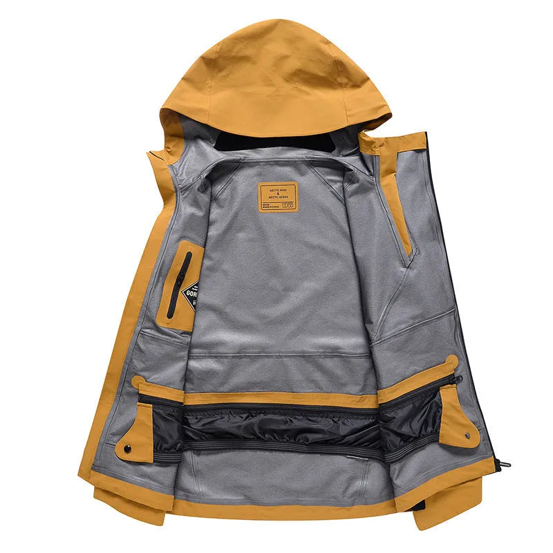 A unisex windproof and waterproof ski suit for snow sports, available in multiple colours.