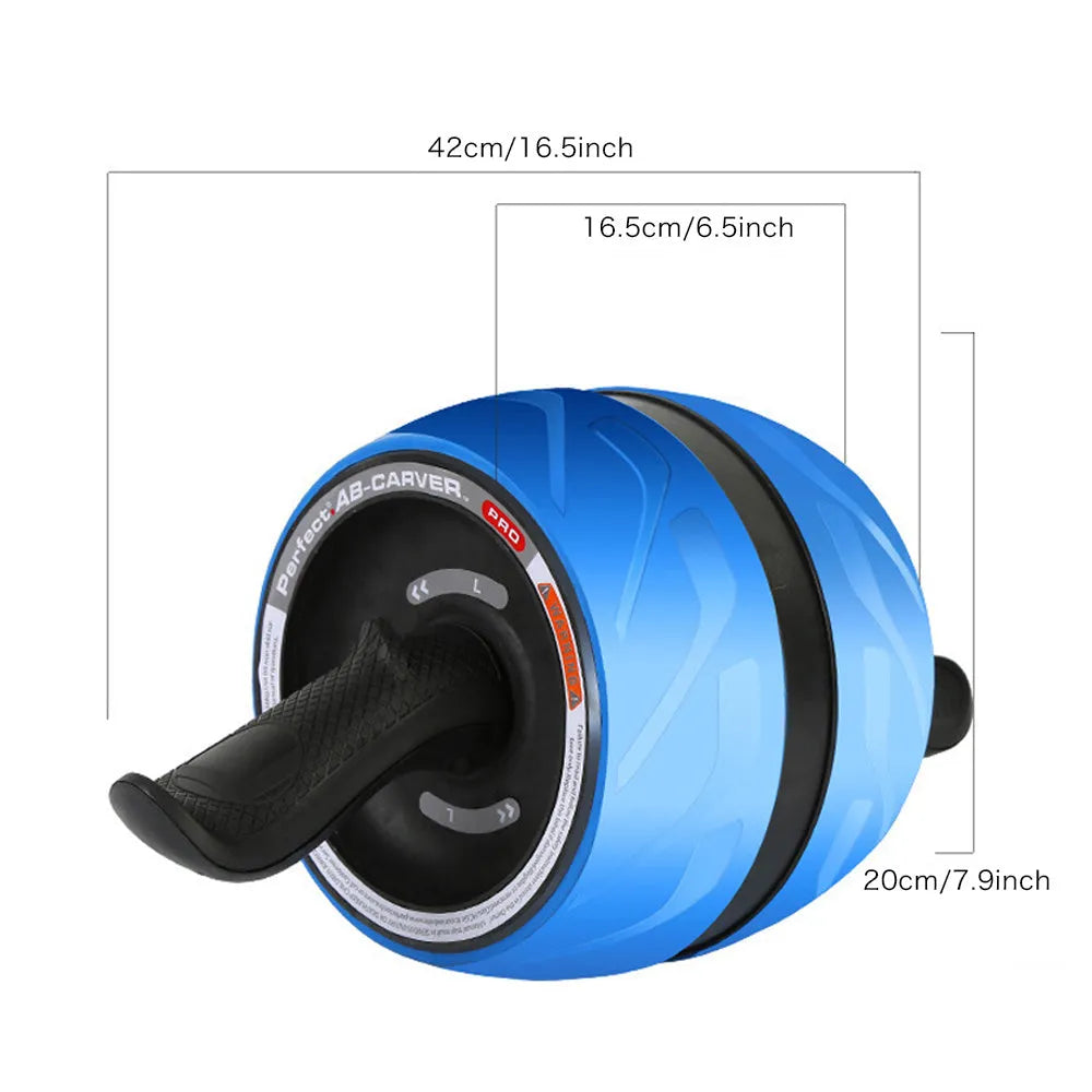Blue abdominal wheel with carbon steel spring and rubber for core training