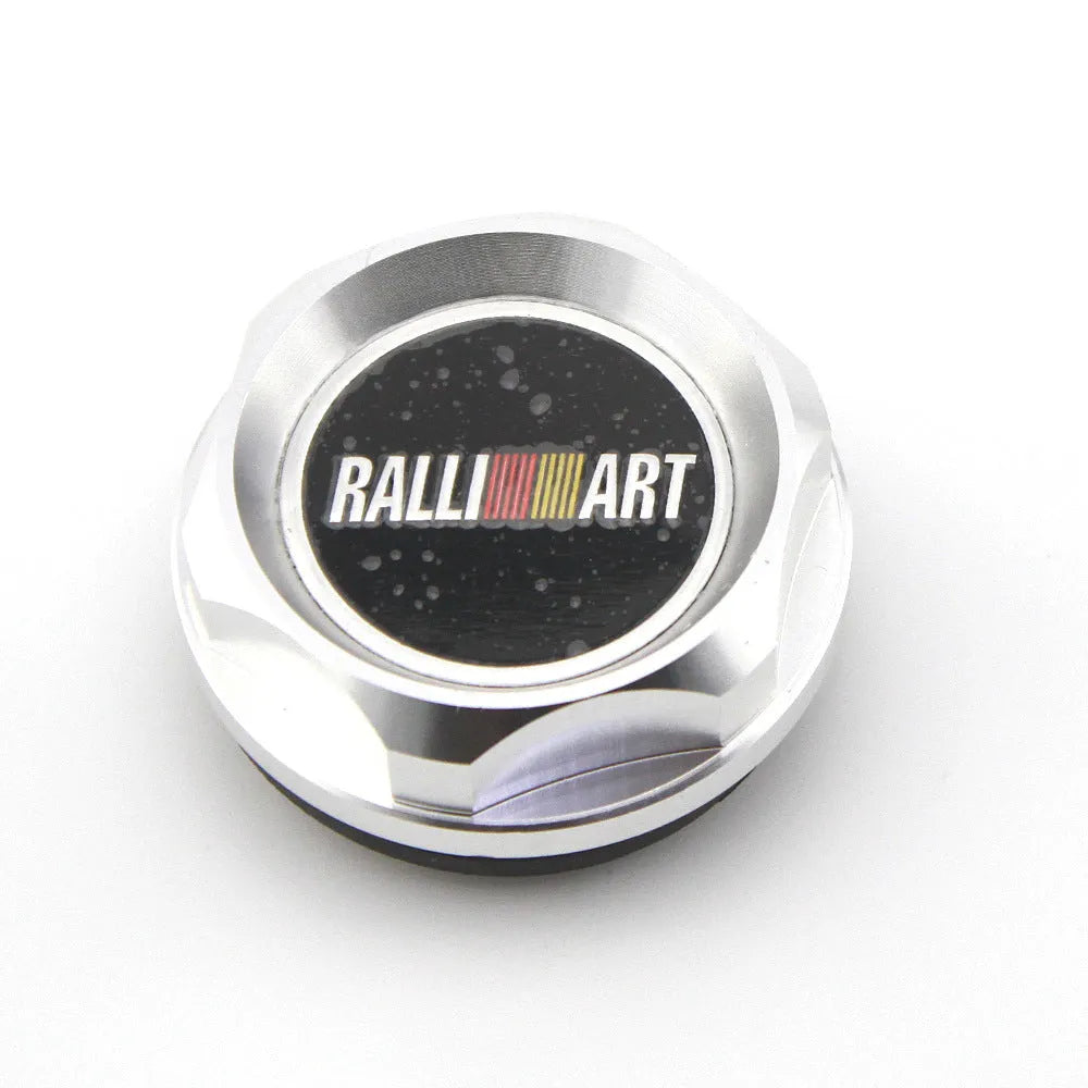 Aluminium alloy oil filter cap for Mitsubishi cars in red, blue, gold, silver, black, and purple colours.