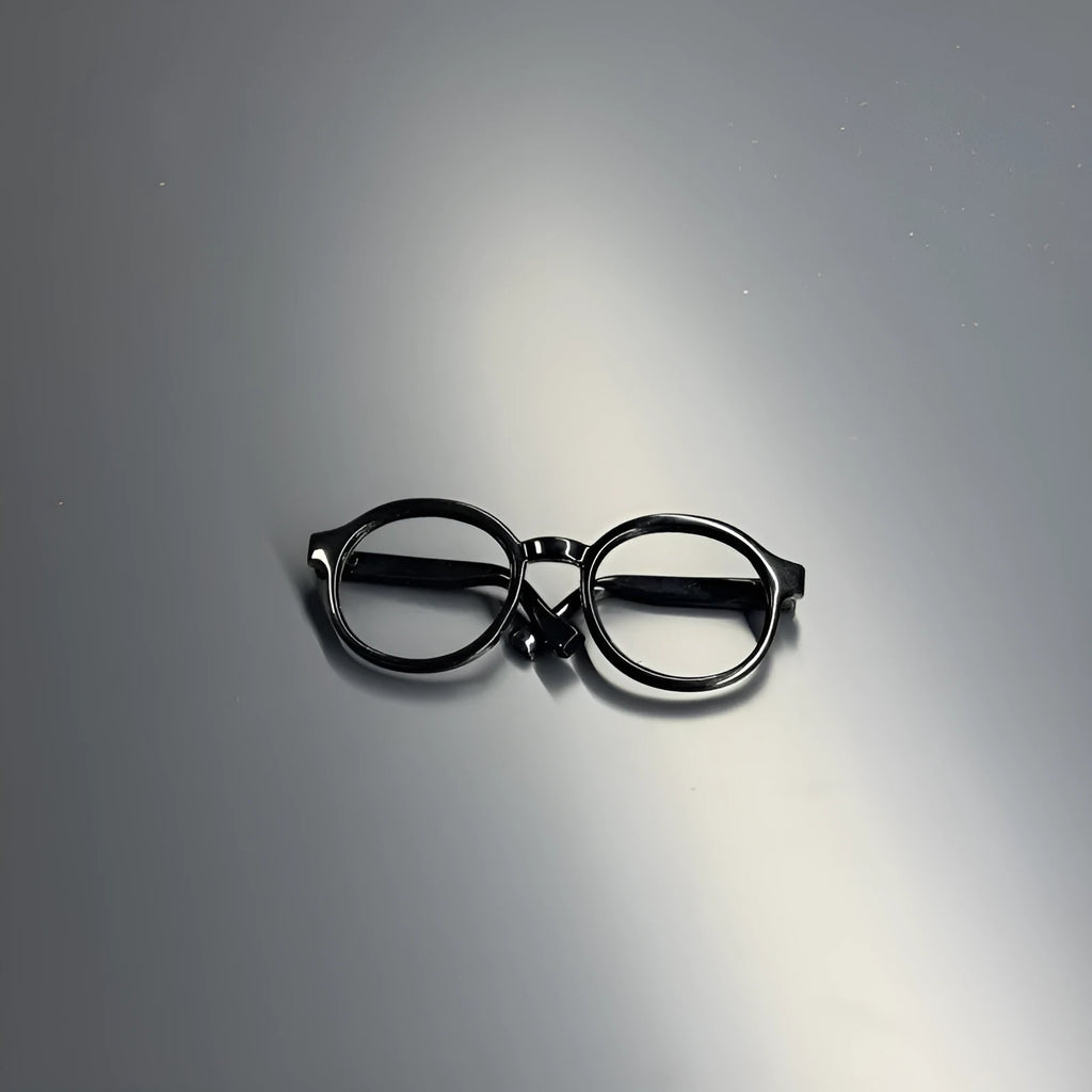 PC decorative mirror glasses for dolls in multiple transparent colours and three heights