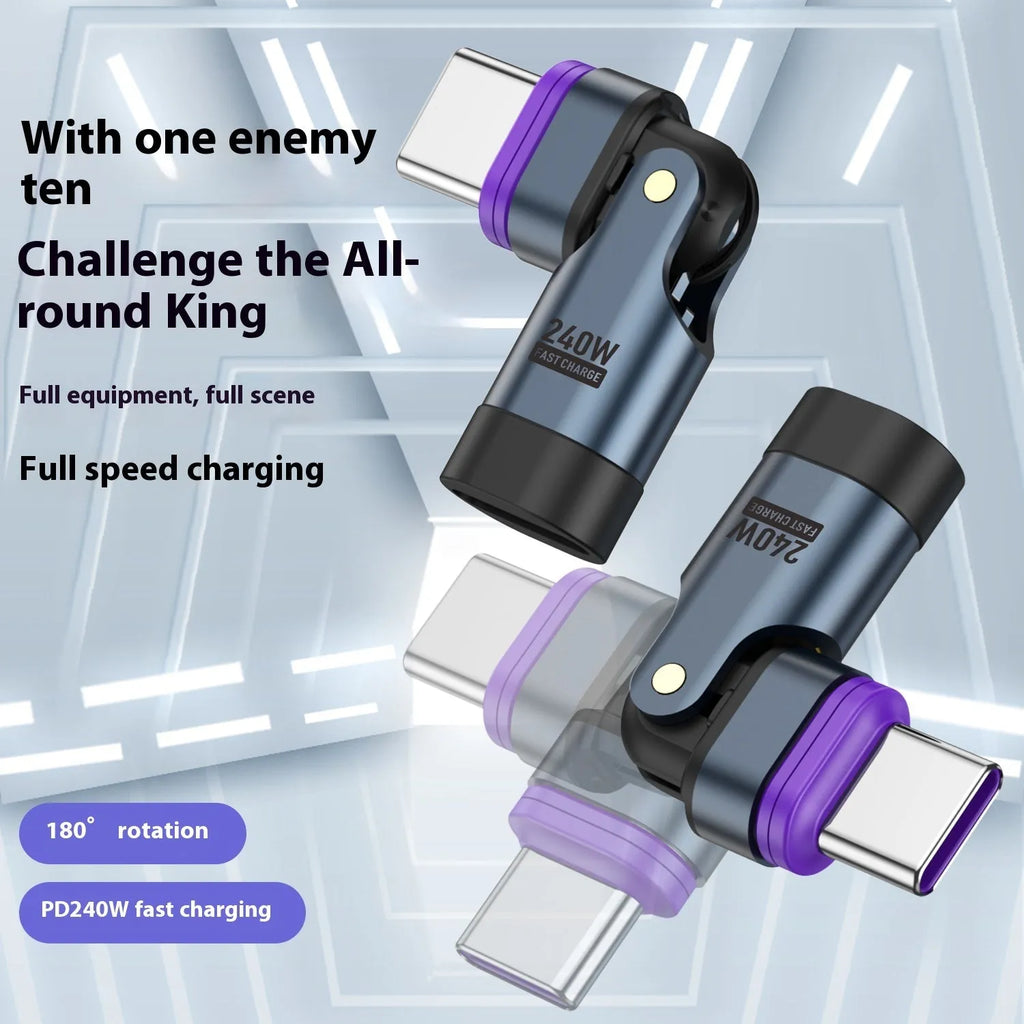 240W magnetic type-c adapter with alloy body and PD30 fast charge support for Android Apple and Typec devices
