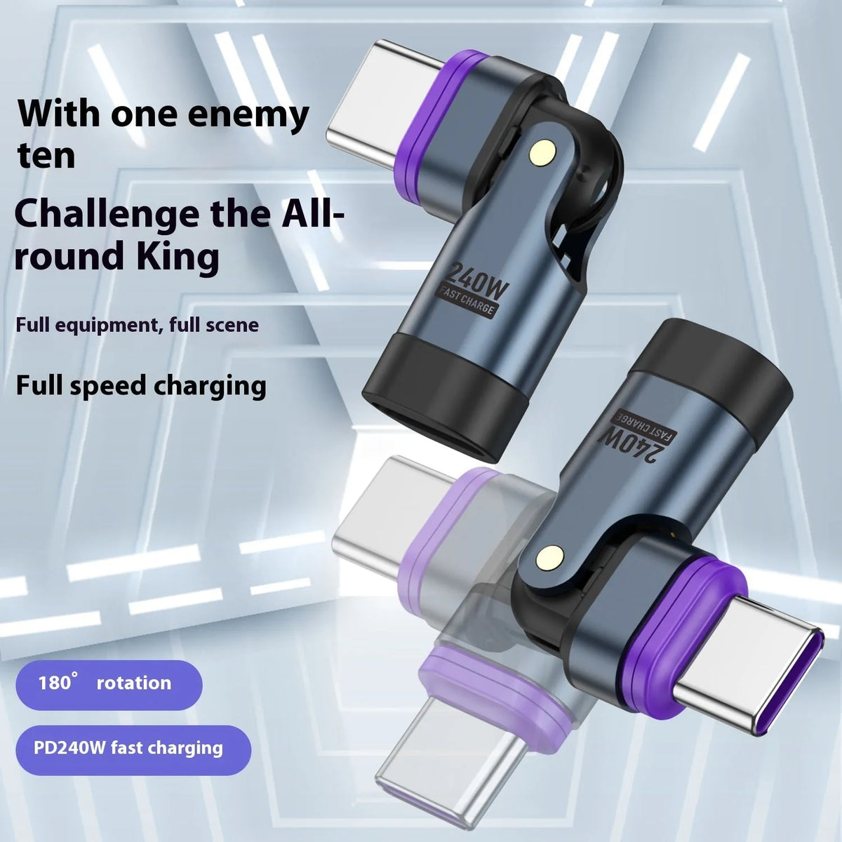 240W magnetic type-c adapter with alloy body and PD30 fast charge support for Android Apple and Typec devices