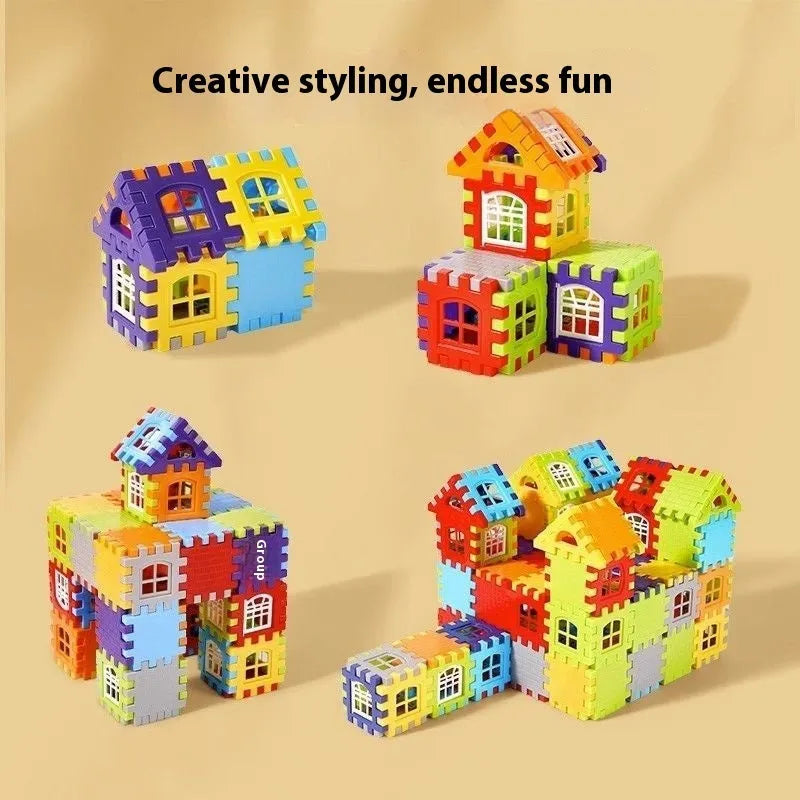 Children's oversized plastic building blocks, large particle educational toy for ages 4-6, multi-piece bag options