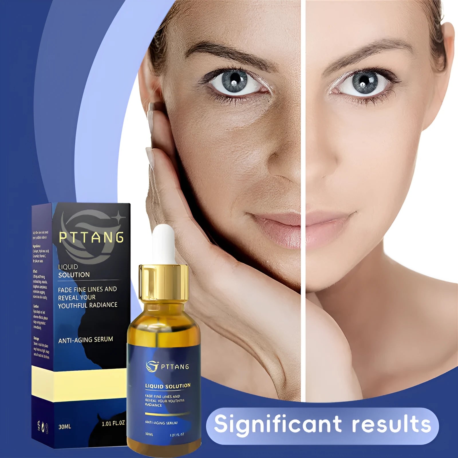 Glorious Facial Liquid moisturiser bottle measuring 10.1cm tall with squared 3.3cm base