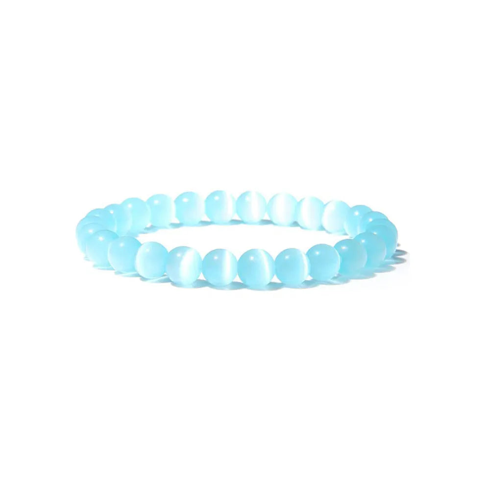 Handcrafted 8mm natural stone bead bracelet for girls with multiple agate colour beads