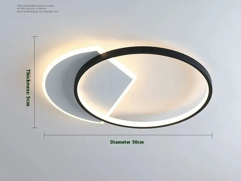 Nordic minimalist ceiling lamp in black and gold colours with 40cm and 50cm diameter options