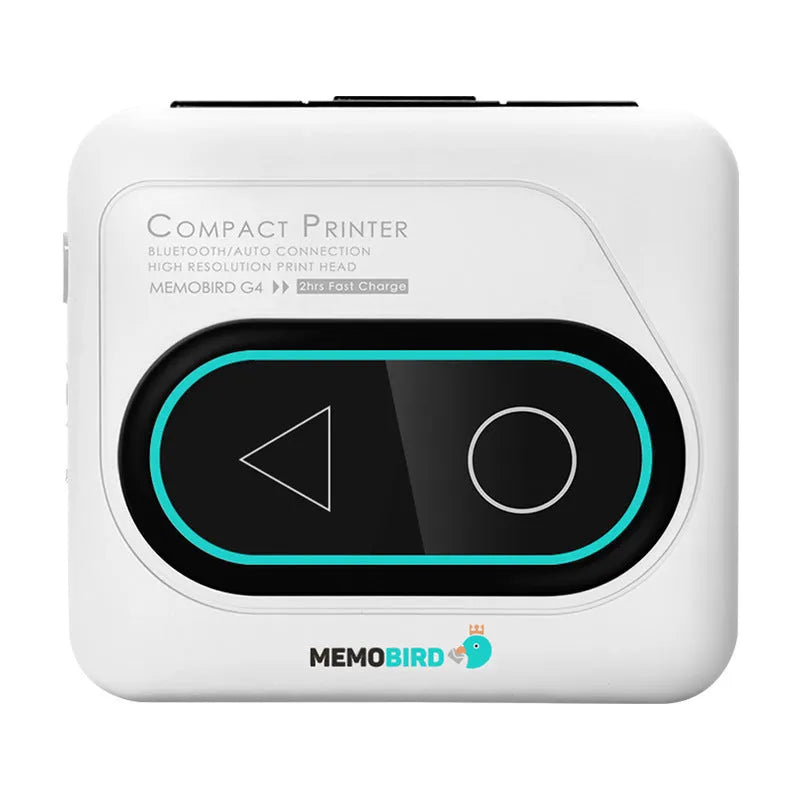 Avocado Green coloured pocket-sized Bluetooth thermal mini printer next to a mobile phone.