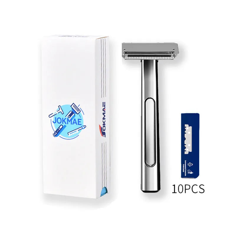 20T double-layer half-blade manual shaver in silver, gun, bronze, or gold-plated purple with 10 blades