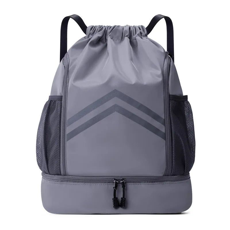 Men's reflective drawstring sports backpack in Oxford cloth for basketball and hiking