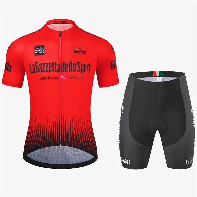 Loop brand short sleeve cycling jersey in a colour pattern, made of quick-dry polyester fabric.