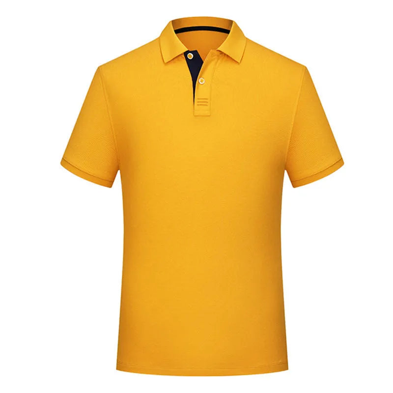 Solid colour cotton polo collar casual T-shirt short sleeve summer daily wear