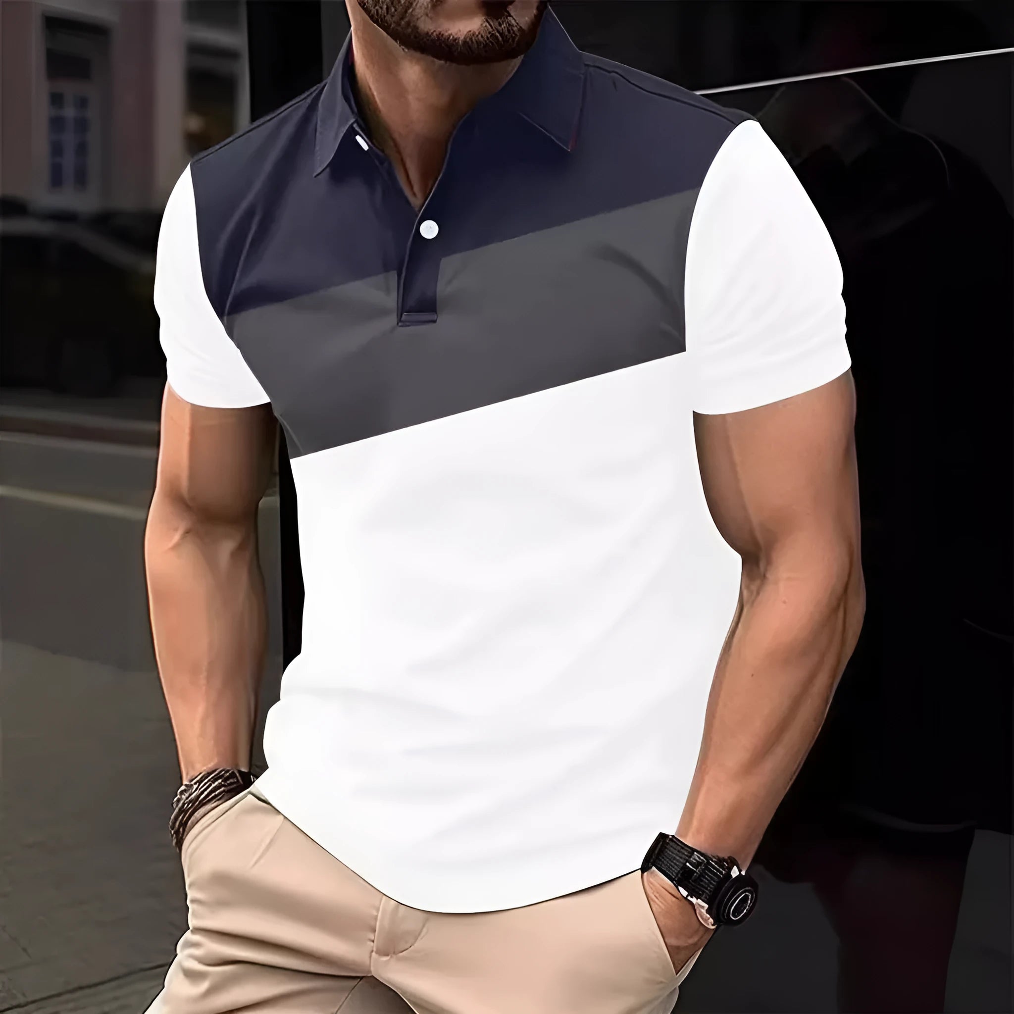 Men's loose fit short sleeve t-shirt with 3D digital printed design in colour LMPL047