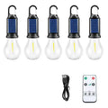 Five solar-powered garden lanterns with warm white LED light and pastoral style design