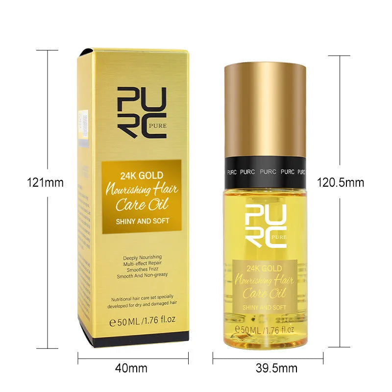 Yellow hair essential oil in 50ml bottle with dropper for curly hair repair and scalp treatment