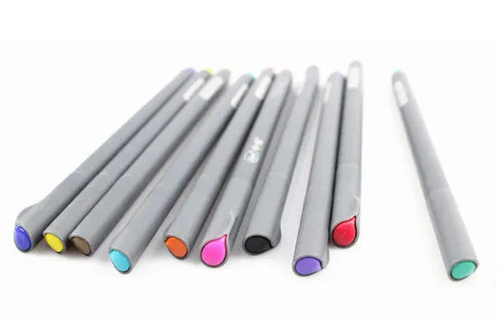 Set of 10 black 0.38mm hook line pens for technical drawing and architectural drafting