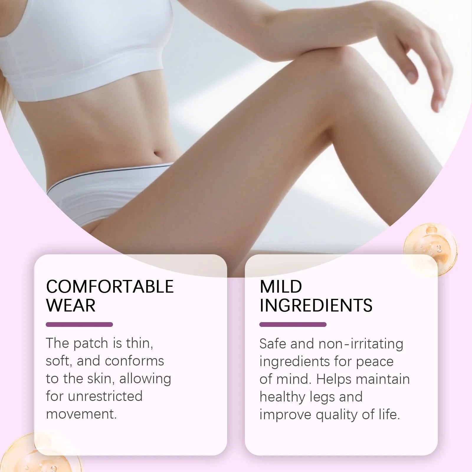 Leg care patch kit with 12 plant ingredient nursing patches for universal skin types