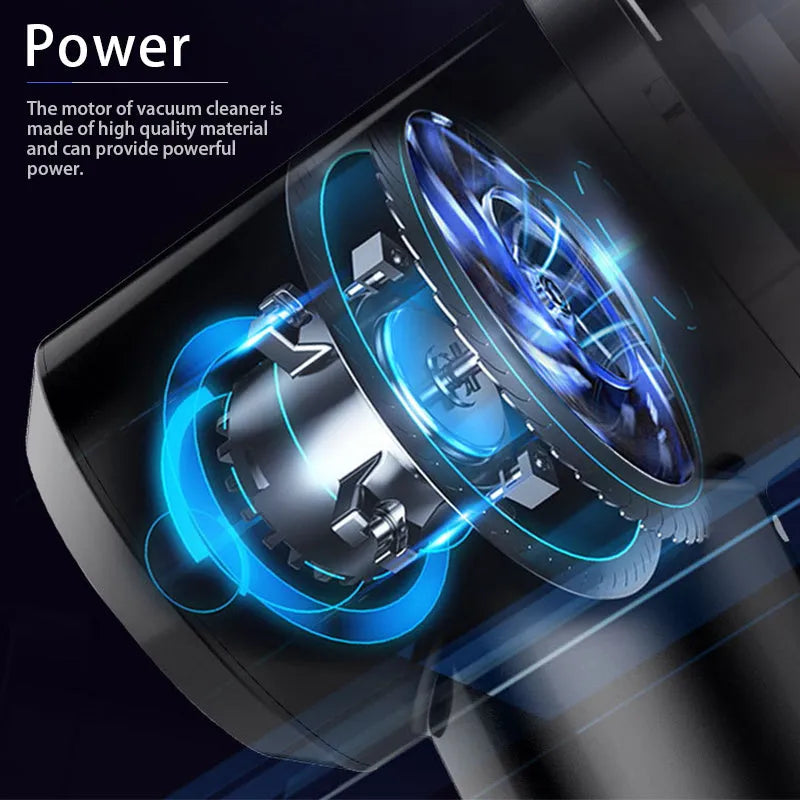 Wireless handheld car vacuum cleaner in black colour showing compact design for vehicle interior cleaning
