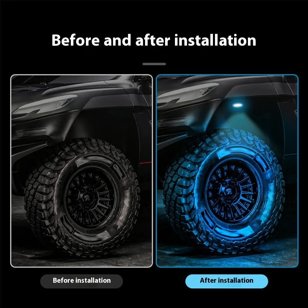 12V car LED chassis ambience light with ABS housing in blue colour option for underbody vehicle decoration.