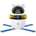 White automatic cat toy with rotating colourful stick and elastic rope for indoor pet entertainment