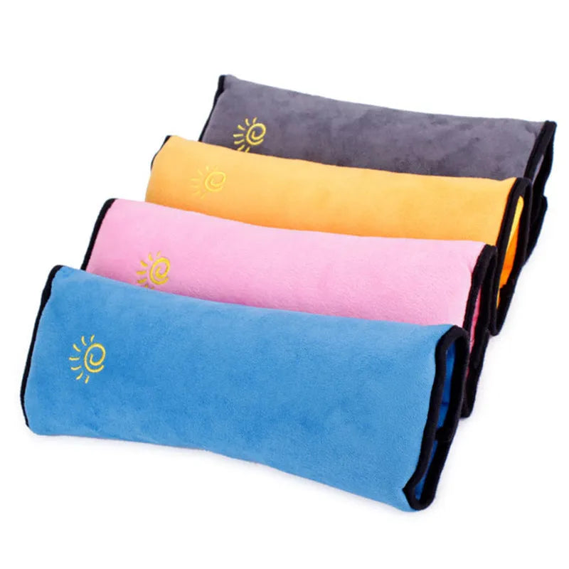 Children car pillow micro-suede fabric seat belt neck support for car travel safety