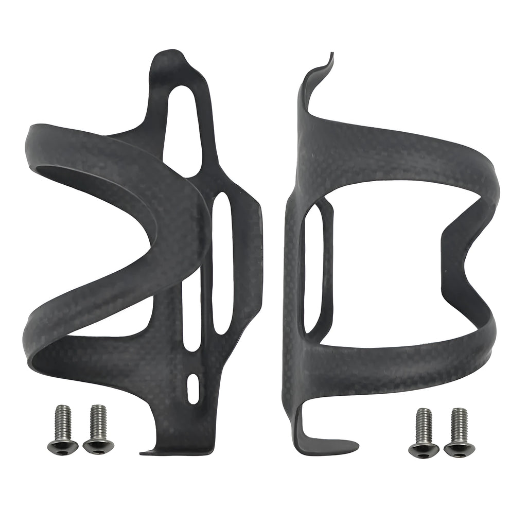 Toray T700 all-carbon fibre side-pull bicycle water bottle cage in black.