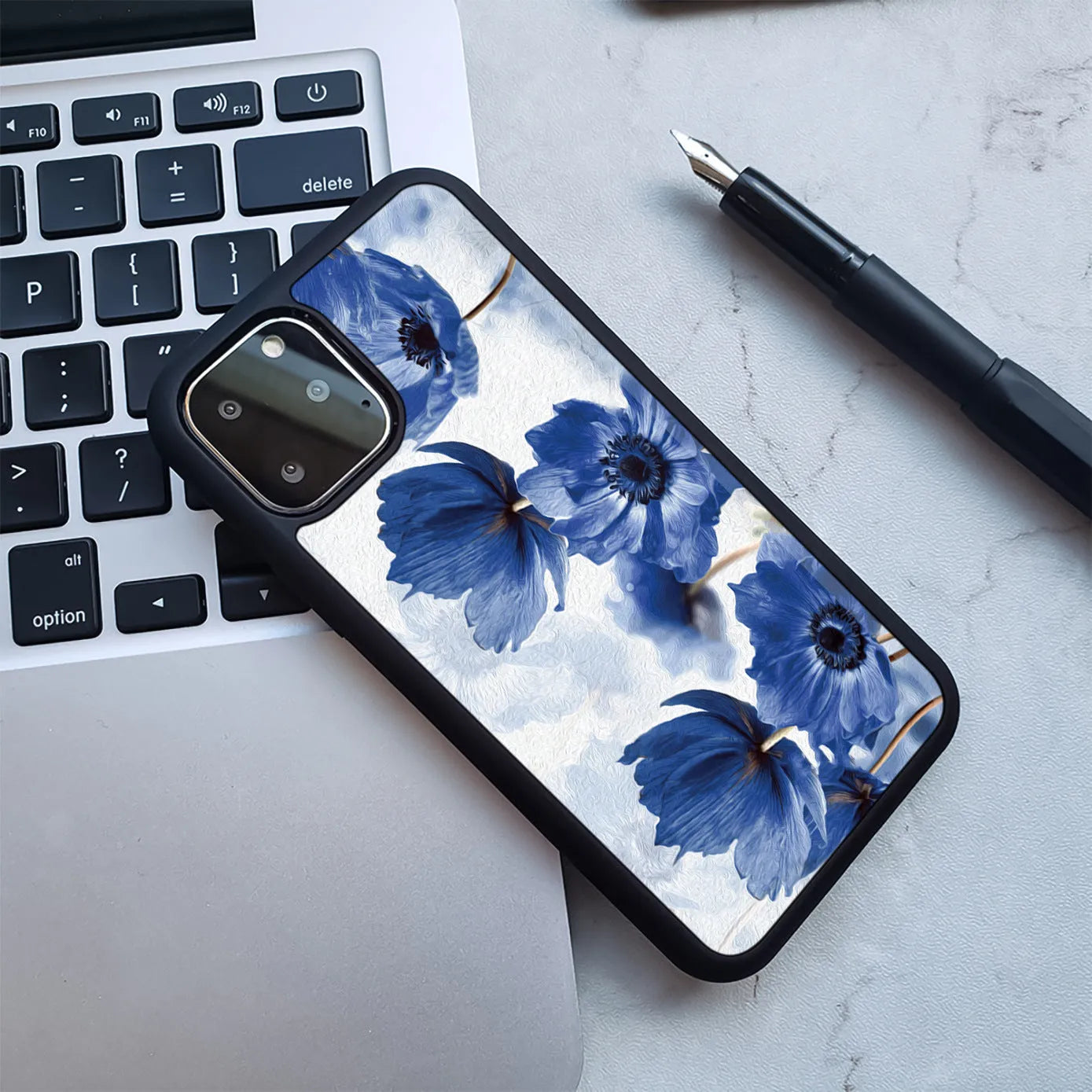 Marble design plastic back cover case for iPhone on a table
