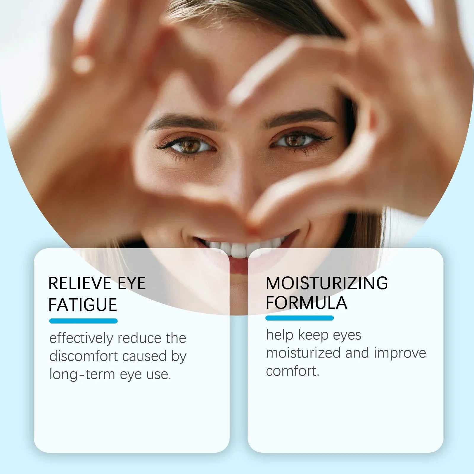 Bottle of bright and gentle moisturising eye drops with mint leaf and sodium hyaluronate.