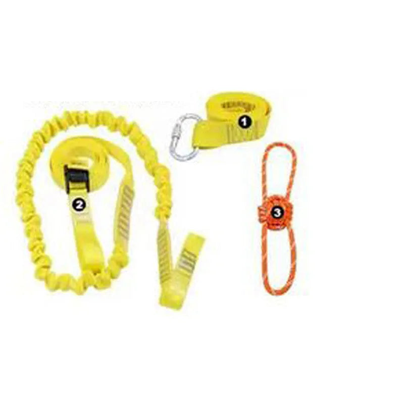 Pet training rope toy set with polyester training belt and rope toy in yellow and black for dog training