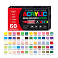 Set of straight liquid acrylic marker pens with soft heads for art hand painting and graffiti work