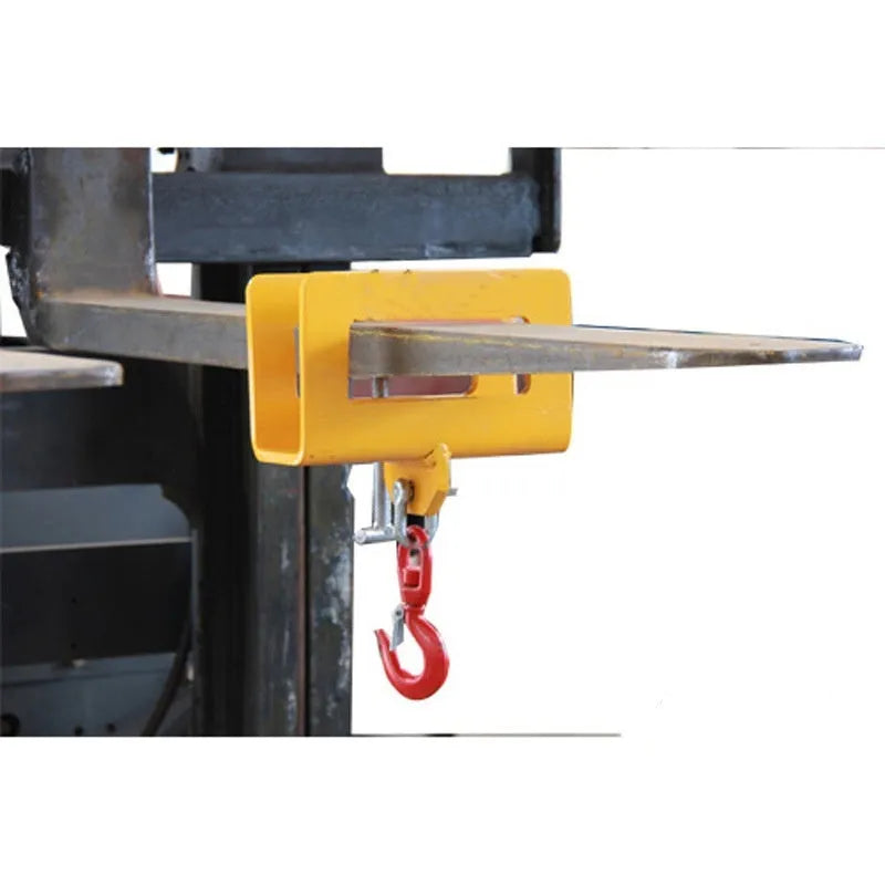 25-tonne rotatable drum forklift crane hook with safety locking device mounted on forklift forks
