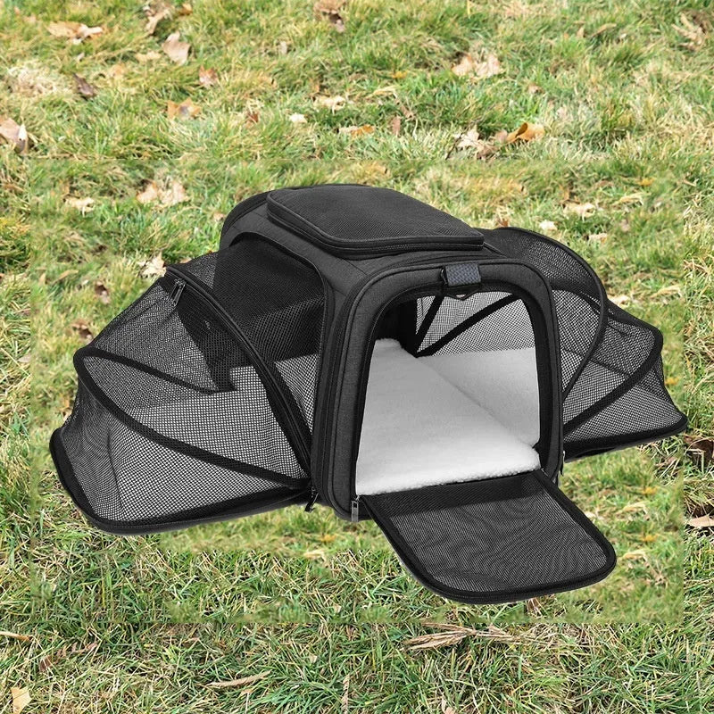Cat bag pet carrier in 600D cation fabric with large capacity