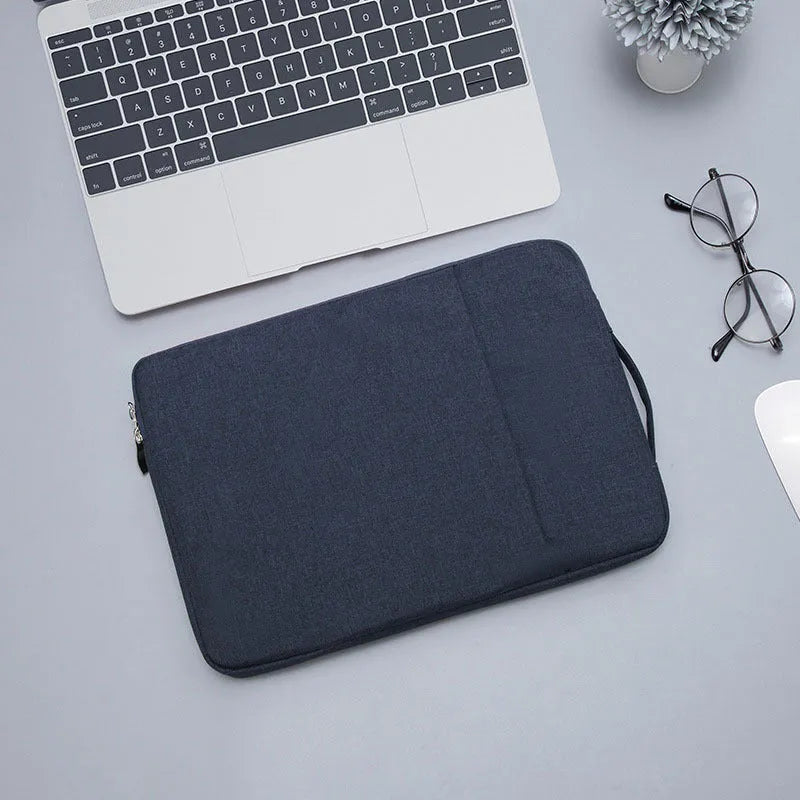 Oxford cloth laptop storage bag in blue, waterproof with zipper closure and internal computer pocket