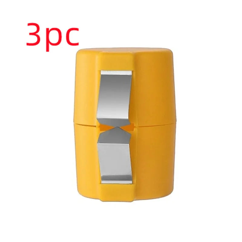 Kitchen egg shell opener and beater tool in orange red, pink or yellow colour weighing 35g